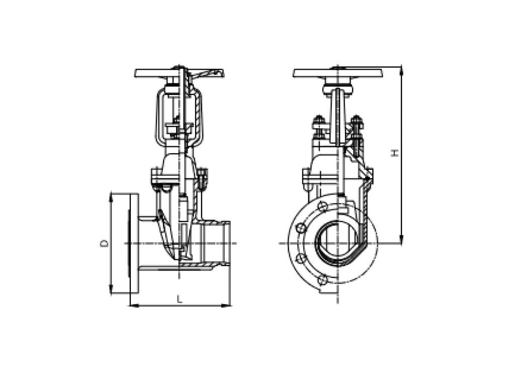 OS & Y วาล์วประตูหน้าแปลนร่อง V11-300